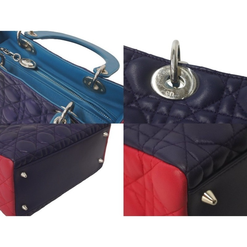 Dior Christian Lambskin Lady Tricolore Handbag - Picture 5 of 9